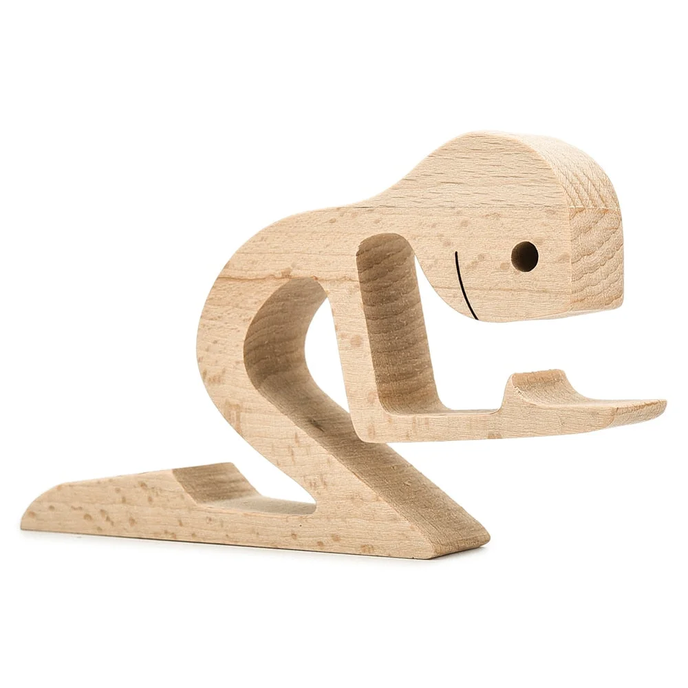 Handmade Wood Dog Decor Sculptures Craft Creative Figurine Ornement Decoration For Bedroom Home Office Decor Gift Natural