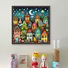 Colored Houses-14CT Stamped Cross Stitch 40*40cm/15.75*15.75in tapestrymarket