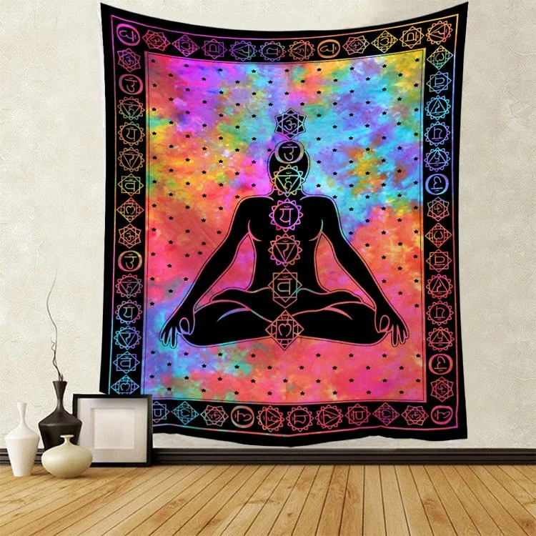 Hippie Void Sugar Skull Tapestry Mandala Wall Hanging Ouija Carpet Psychedelic Tapestry Yoga Boho Decor Blanket Wall Cloth