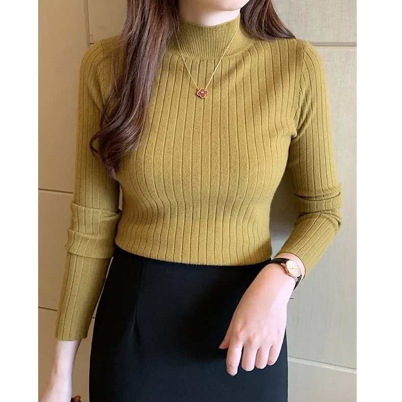 Uveng Uveng Collar Bottomed Bottom Shirt Women With Thin 2025 Autumn And Winter 2025 New Long-Sleeved Knitted Shirt