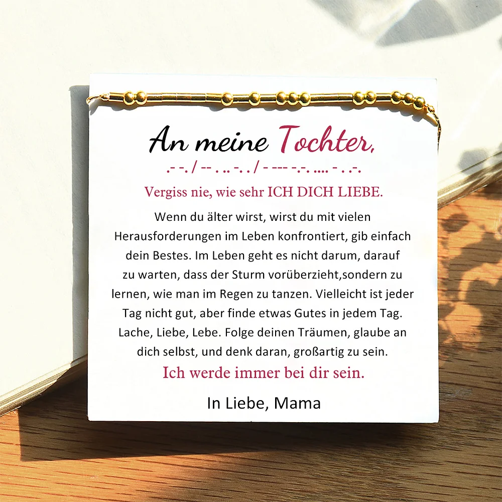 Morsealphabet Armband - An Meine Tochter von Mutter - mit Geschenkkarte Set Kettenmachen