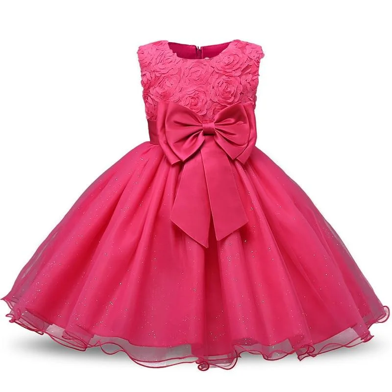 Princess Girl Dress Wedding Birthday Party Frocks for Children Costume With Bow Prom Ball Gown Elegant Party Dress For Girls