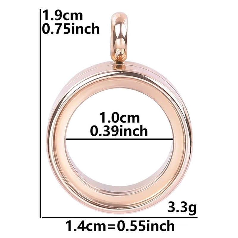 2 Pieces 304 Stainless Steel 18K Gold Plated Circle Solid Color Polished Pendant