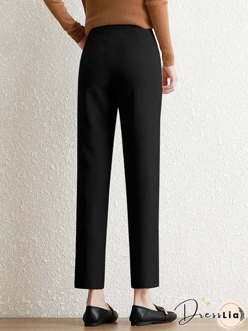 Contrast Pocket Step Hem Tailored Pants For Women