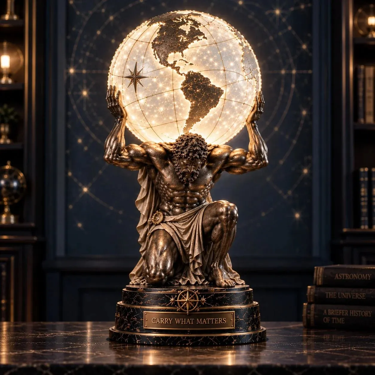 Atlas Celestial Globe Table Lamp