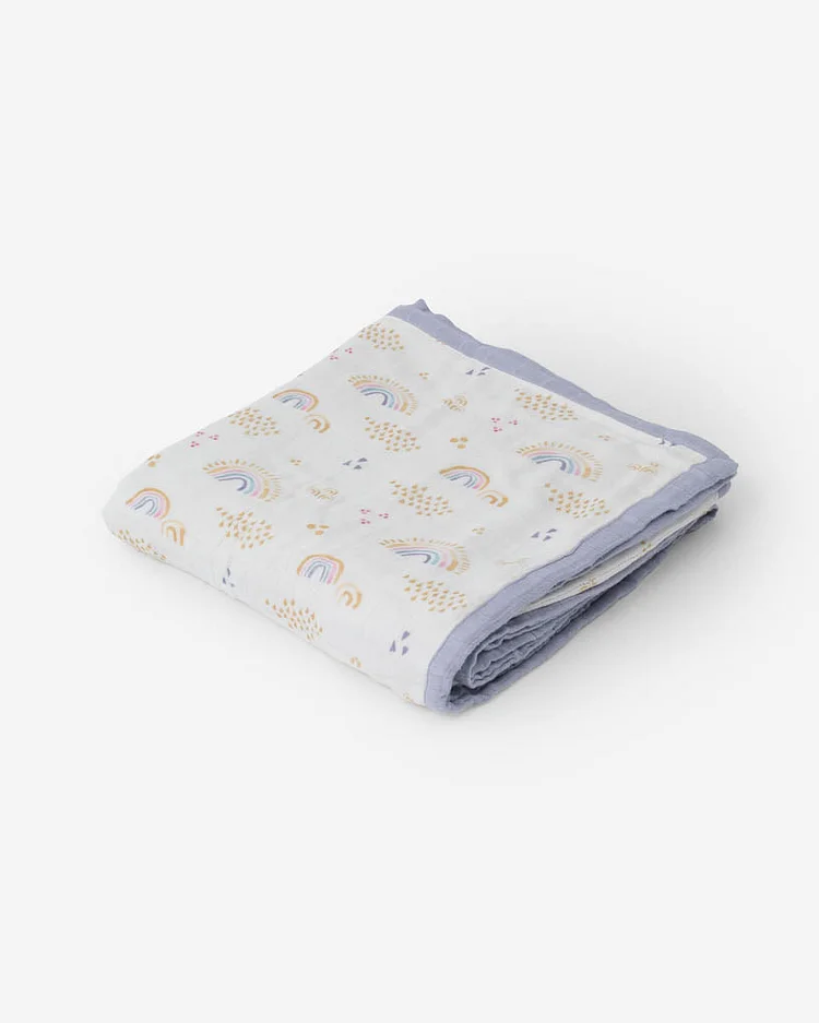 Original Deluxe Muslin Quilt - Rainbows & Raindrops