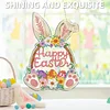 Diamond Painting Acrylic Single Side Drill Easter Rabbit Pendant For Home Garden Decor
