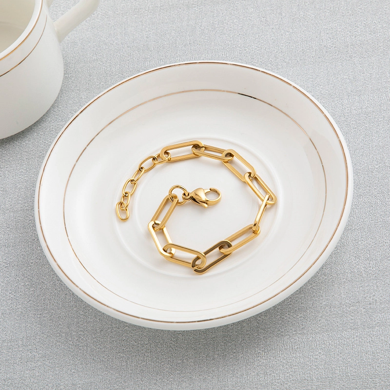 Style Simple Titanium Steel Bracelet Shaped Bracelet Instagram Style Bracelet Rectangular Hip-Hop Bracelet For Women