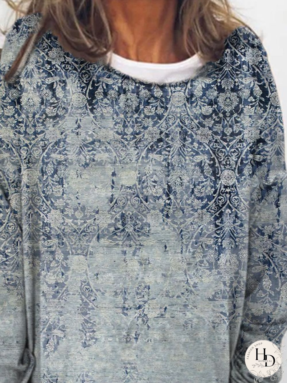 Vintage Printed Long Sleeve T-shirt