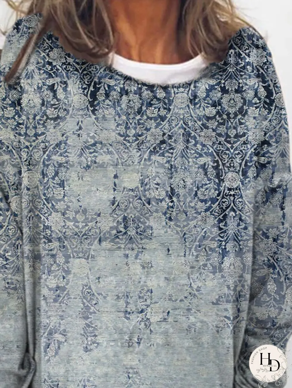 Vintage Printed Long Sleeve T-shirt