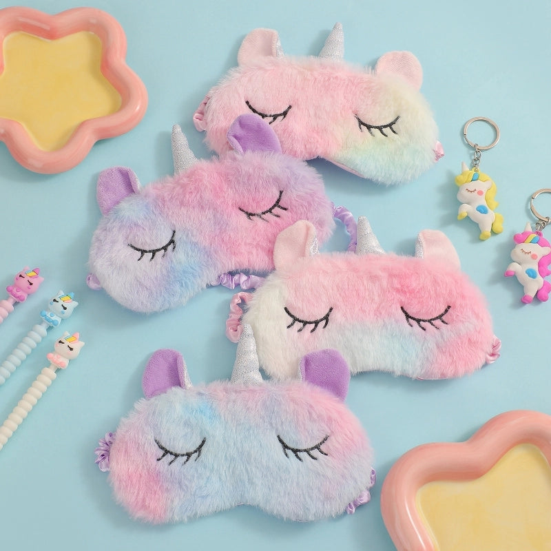 Cartoon Style Cute Minimalist Animal Plush Satin Cloth Eye Mask