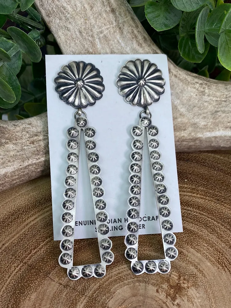 Willow Sterling Conch Long Triangle Earrings