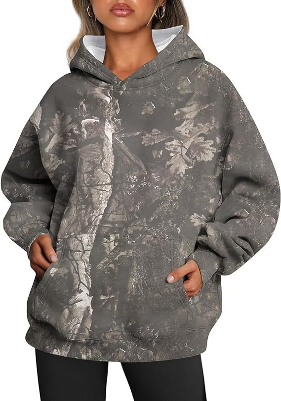 Mature Women Camouflage Hoodie Sports Hoodies With Pocket