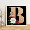 Diamond Painting -5D Full Square Drill Flower Letter B(50x50cm)