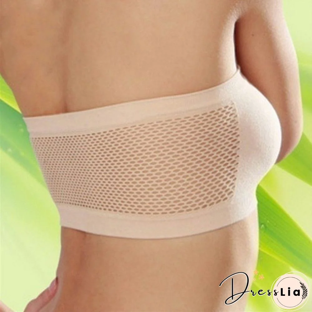Women Seamless Strapless High Elastic Wrapped Invisible Strapless Soft Chest Wraps Tube Tops Push Up Bra Breathable Crop Top