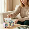 Diamond Art Painting Decorative Paper Napkin Dispenser Wear Resist Handmade Household Container Multifunction Rhinestone PU Tissue Holder Kit for Adults Home Office Gift (Color Hummingbird Floral)