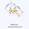 5Pcs/Lot Sweet Coconut Tree Palm Charms 12x18mm Stainless Steel Plant Pendants for Earrings Necklace Jewelry Making Accessories