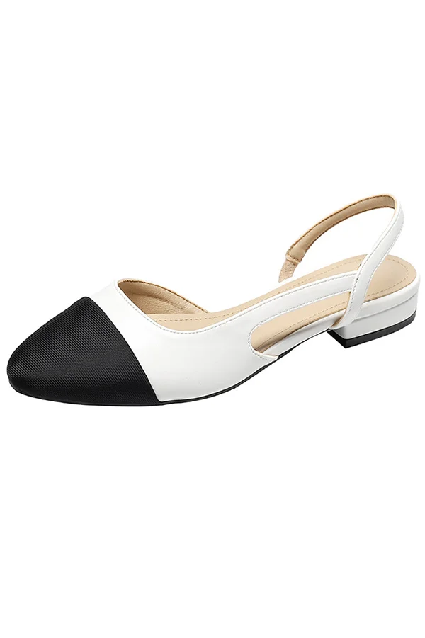 Fashionable Color-blocked Elegant French Thick-heeled Sandals
