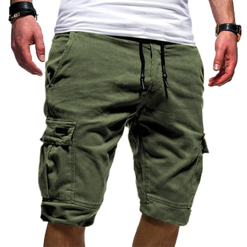 Mens Military Cargo Shorts Mens Beach Shorts Loose Work Casual Short Pants Men's Multi-pocket Sports Fitness Shorts