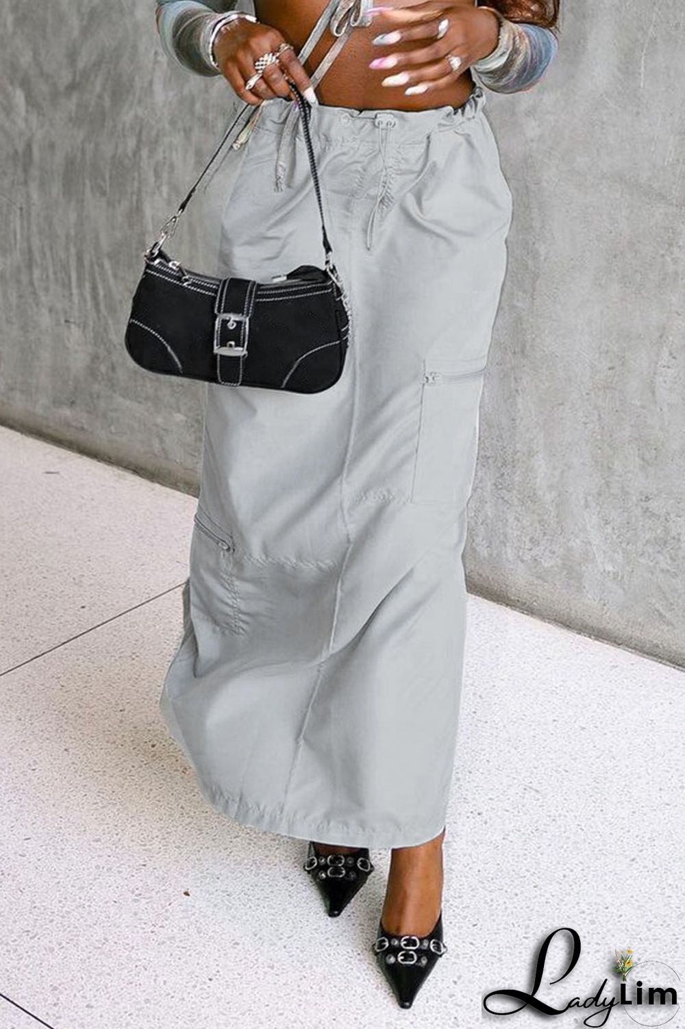 Black Casual Street Solid Patchwork High Waist Straight Solid Color Bottoms