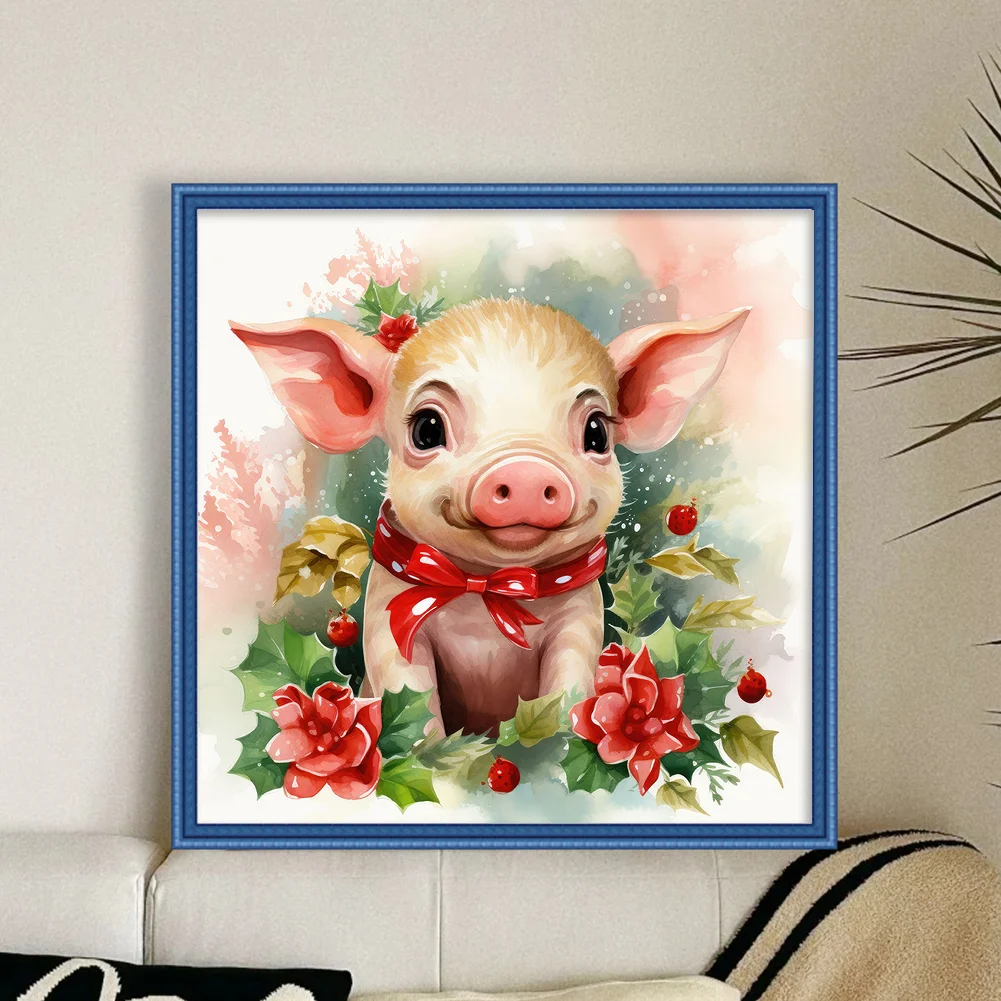DIY Stamped Cross Stitch 11CT Full Embroidery 40*40cm - Piggy