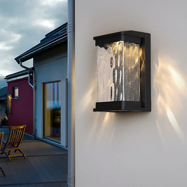 Waterproof Creative Glass LED Black Modern Outdoor Wall Sconce Lighting - Appledas