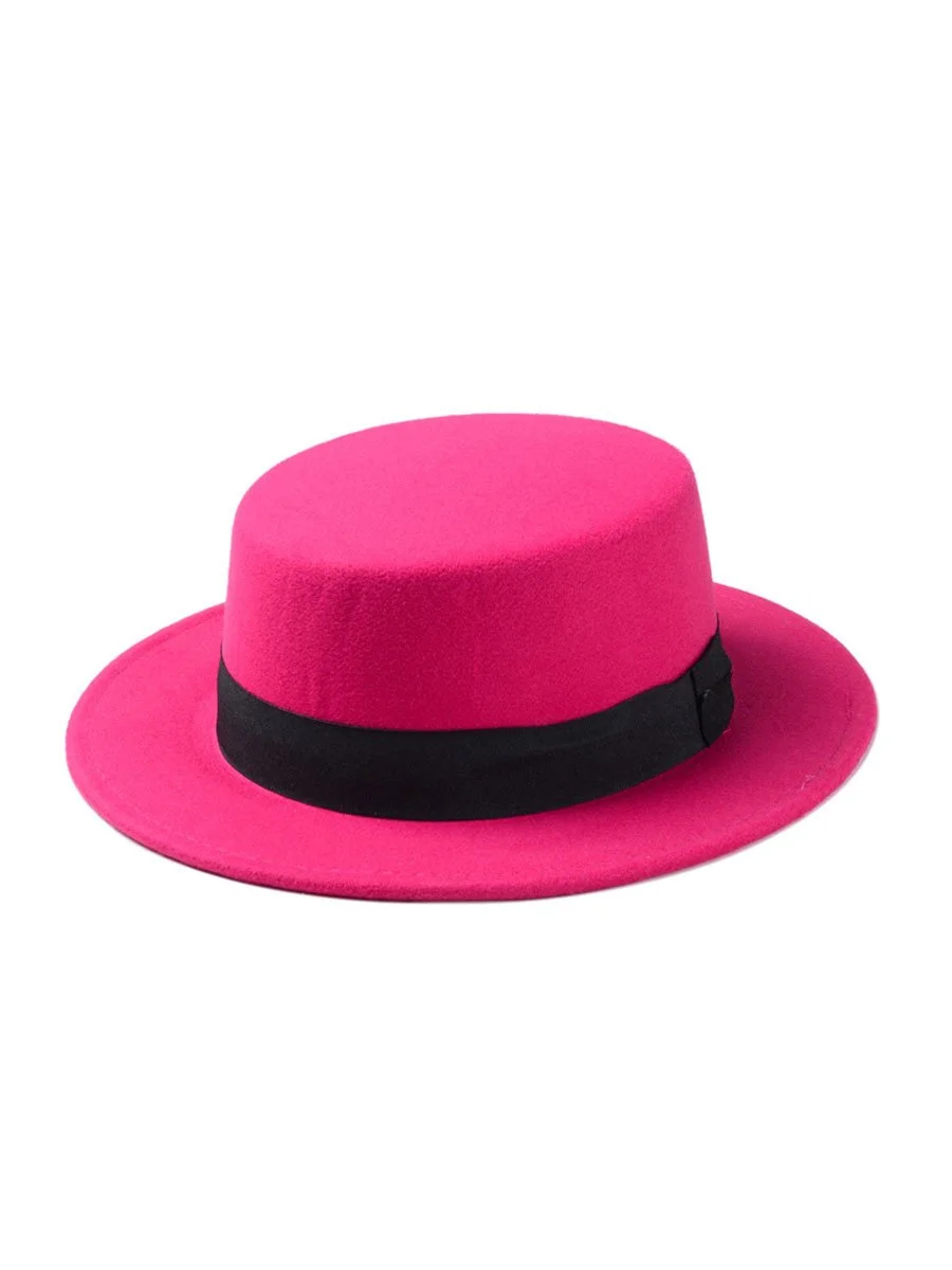 Flat Top Hat Women Wide Brim Fedora Hat