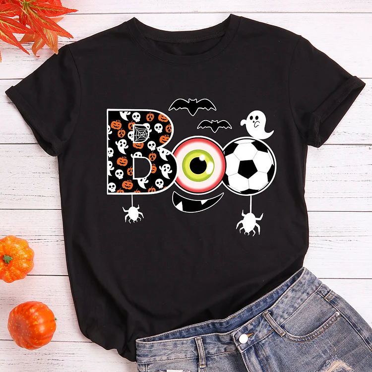 Funny Soccer Halloween Trick or Treat Boo!  T-Shirt Tee-597383