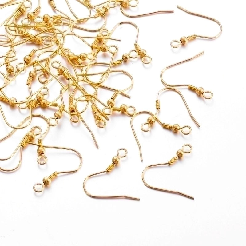 100 PCS/Package Stainless Steel Solid Color Hook Earring Findings Minimalist