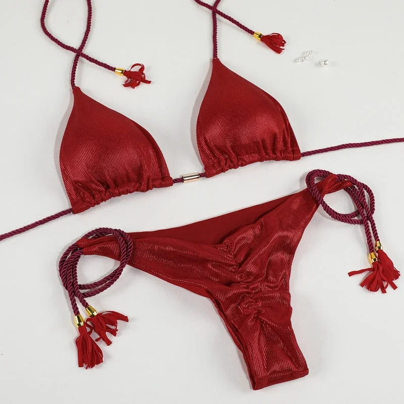 Blue Color Bikinis Sexy Bikini Set 2022 Swimsuit Women Hollow out Swimwear Adjustable String Biquini Push Up Female Beachwear