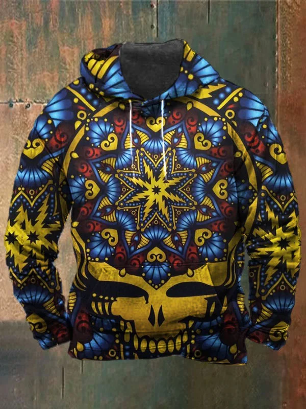 Unisex Skull Print Heavyweight Hoodies