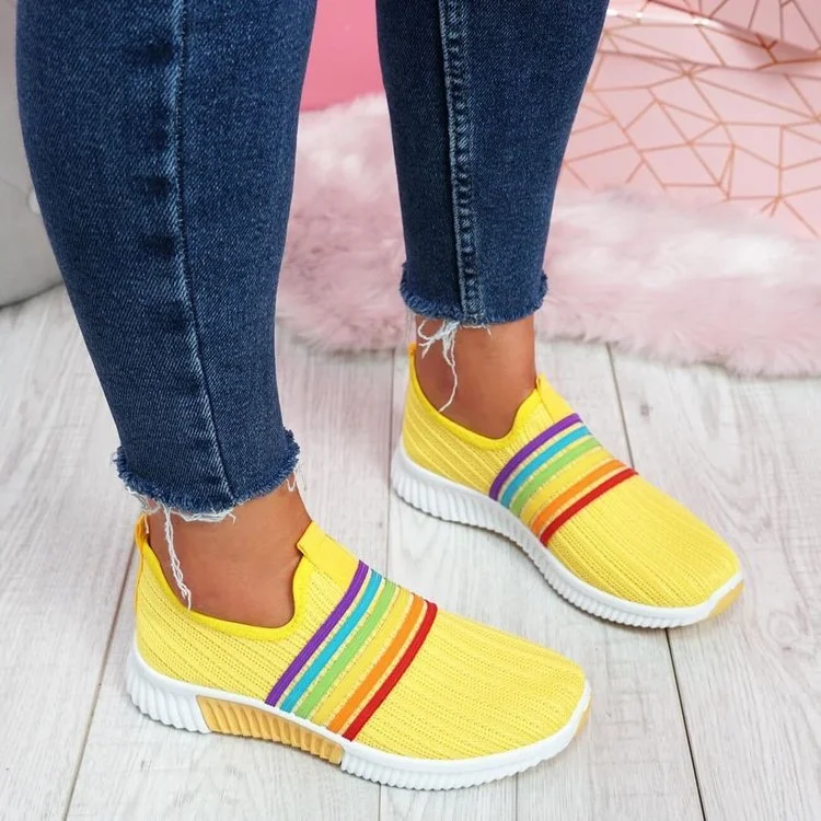 Women's Rainbow Foot Wide Casual Sneakers