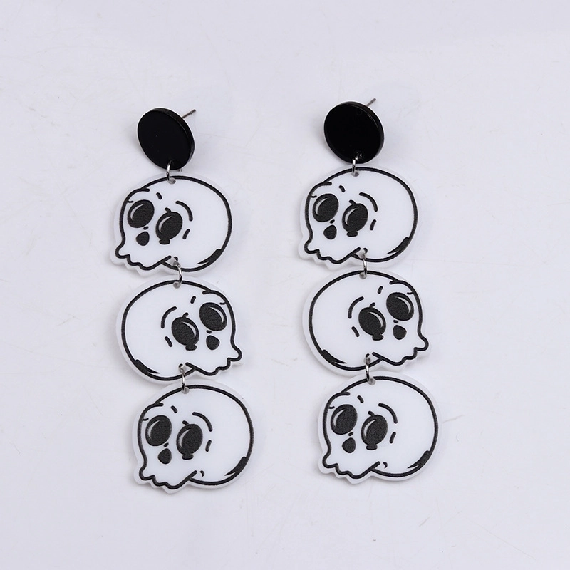 Funny Blade Skull Arylic Drop Earrings