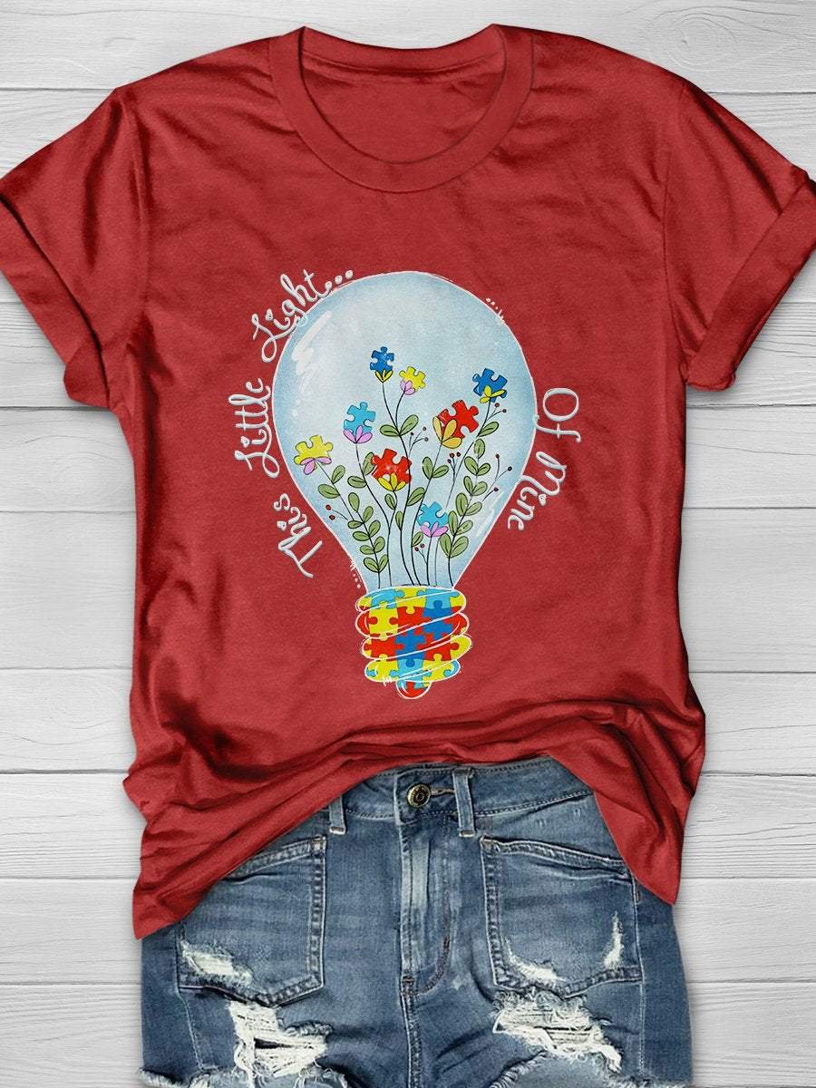 Autism Light Print Short Sleeve T-shirt