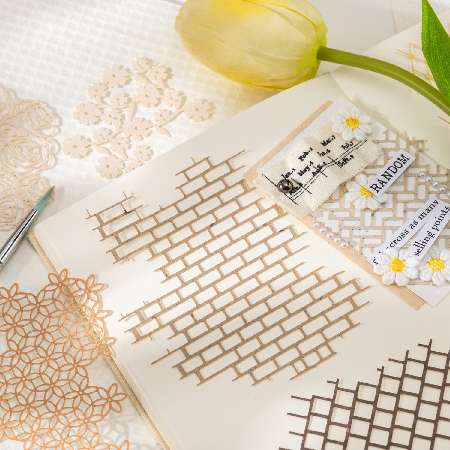 소재 종이 - 종이 가든 시리즈 빈티지 홀로우