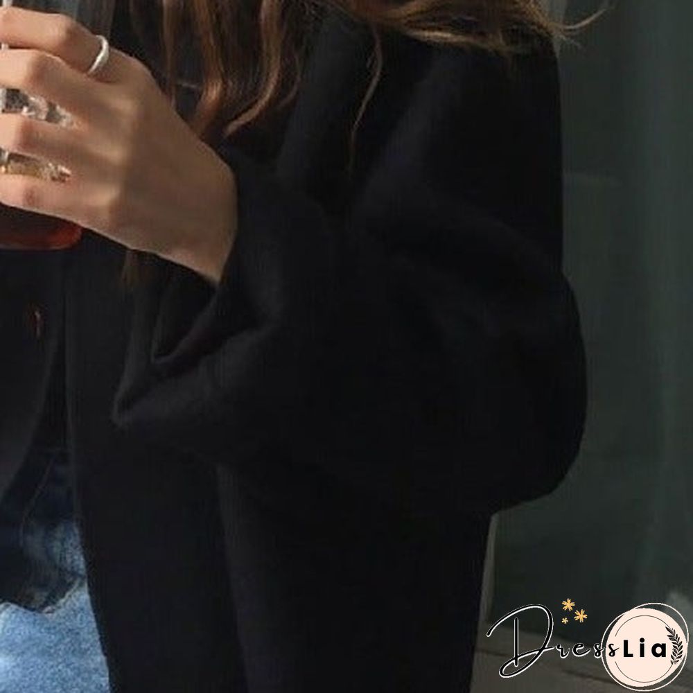 Wool Long Thick Popular Woolen Coat Women