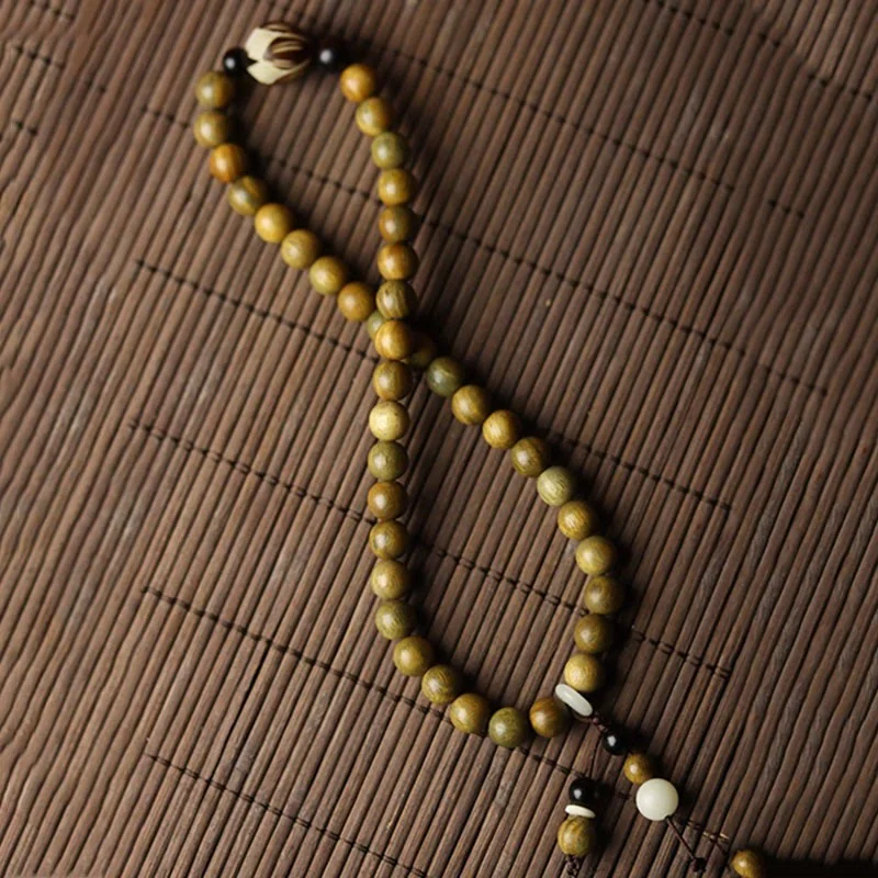 Green Sandalwood Bodhi Seed Lotus Soothing Double Wrap Bracelet
