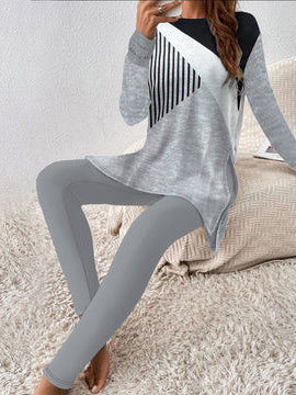 Women Long Sleeve V-neck Graphic Floral Printed Top