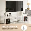 [US Local Warehouse] 55 Inch Acrylic TV Stand for TVs Up To 60 Inch TV Media Console Table with Open Storage Shelves Entertainment Center for Living Room Bedroom Gaming Room