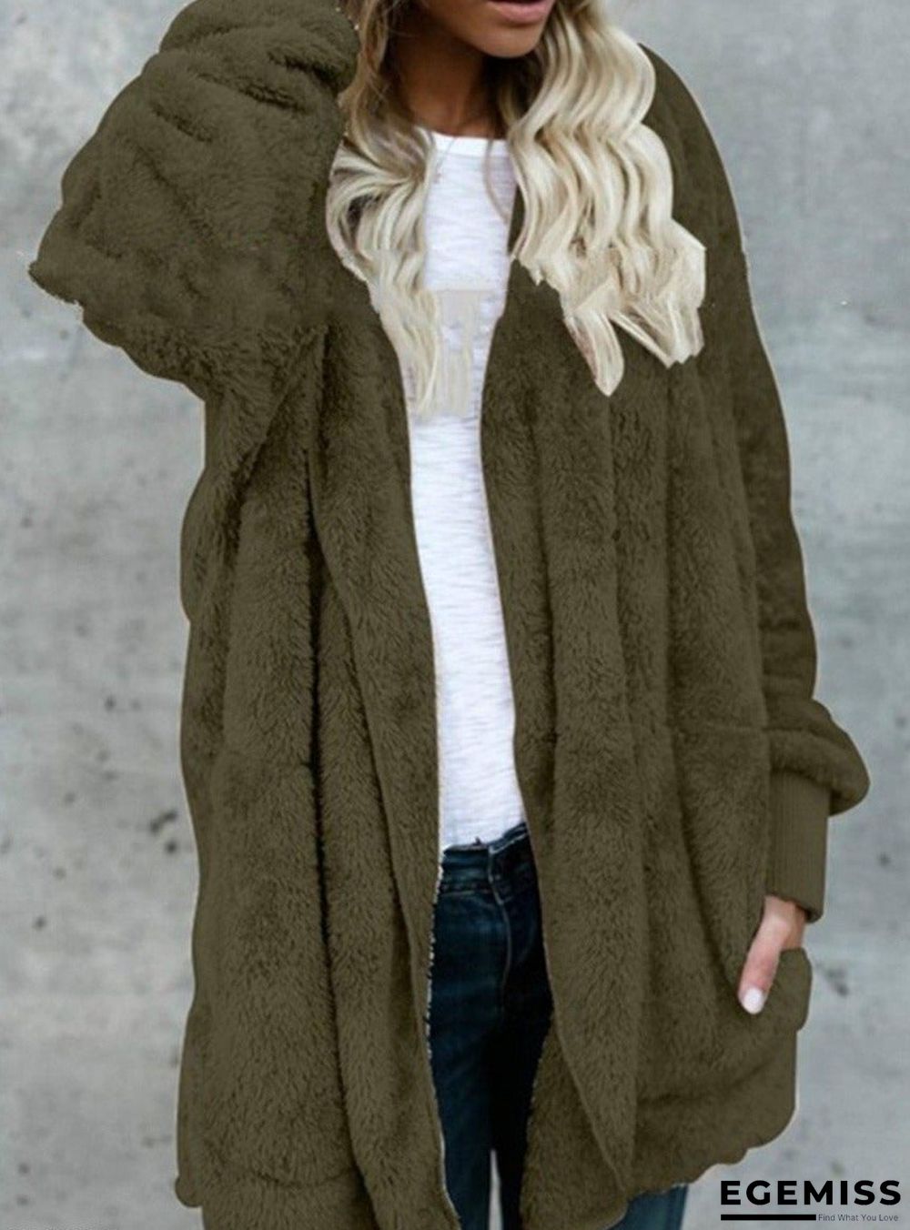 Casual Warm Plush Mid-Length Coat | EGEMISS