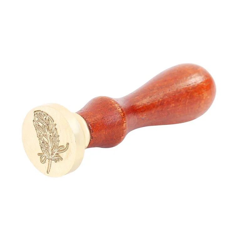 Retro Plant Pattern Wax Seal Stamps Wooden Handle DIY Sealing Wax