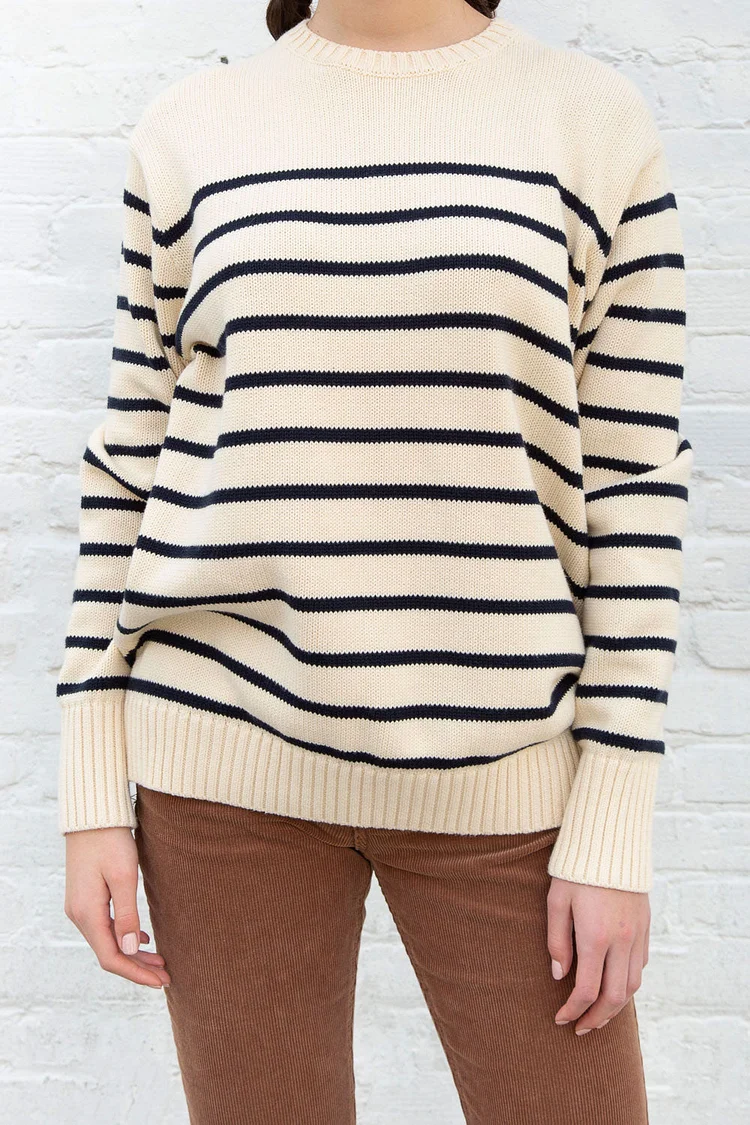 Brianna Cotton Thin Stripe Sweater