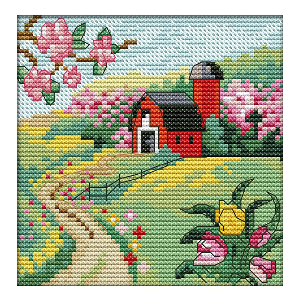 

Spring - 14CT Stamped Cross Stitch - 16*16cm, 501 Original
