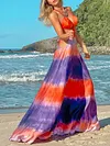 Gradient Tie Dye Condole Belt Maxi Dress