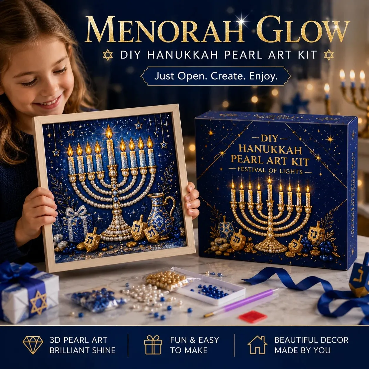 DIY Hanukkah Pearl Art Kit