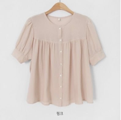 New Girls Summer Blouse Women Suit Shirt Short Sleeves Tops High Waist Skirt Mini A Line Skirts Two Piece Suits Sell Separately
