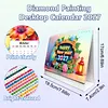 Bluebird 2027 DIY Diamond Painting Calendar Kit with Special Shaped Partial Drill Resin Diamonds 7.68x6.69in Monthly Flip Tabletop Calendar for Adults Beginners Home Office Decor Gift