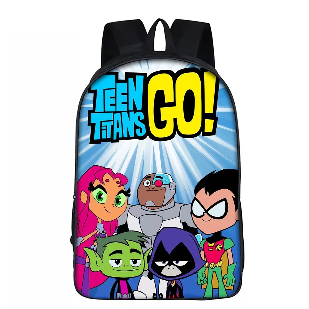 Buzzdaisy Teen Titans Go Robin Starfire Cyborg Beast Boy #25 Backpack School Sports Bag For Kids