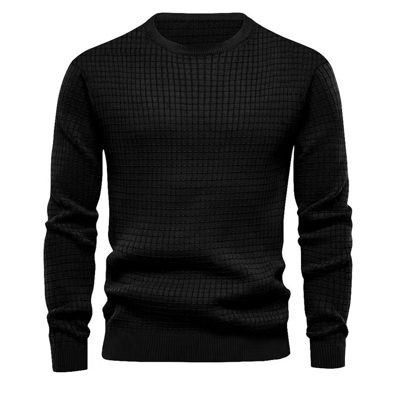 Cricsblue Autumn Men’s Round Neck Loose Knit Cotton Pullover  