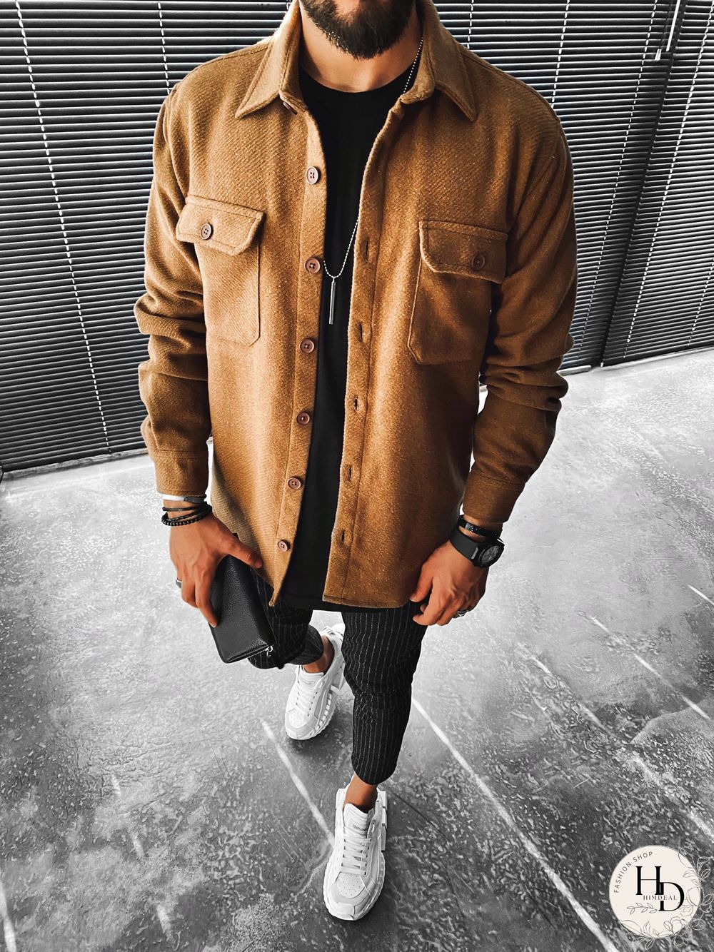 Casual Fashion Solid Color Pocket Long Sleeve Shirt Jacket